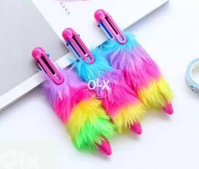 Beautiful rainbow colors fur pen