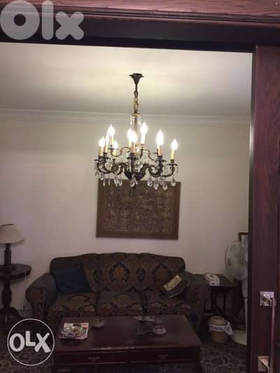 ثريّات برونز/ Antique Chandelier in Bronze and Bohemia Crystal