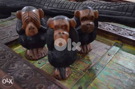 set solid wood monkeys