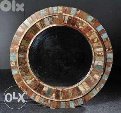 solid wood colorful mirror