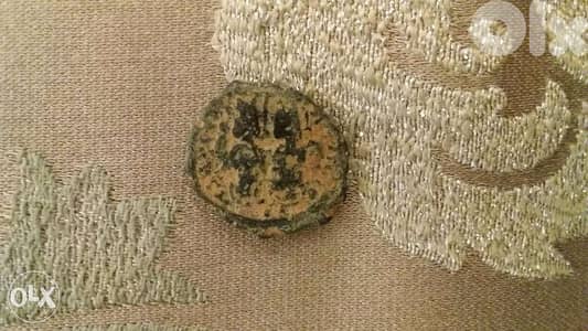 ByzantineTwo Worriors Half Follis Bronze Coin year 500 A. D