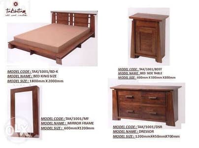 bedroom set solid wood teak