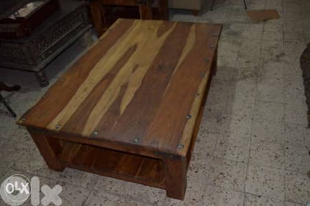 table set one big and 2 small solid wood teak