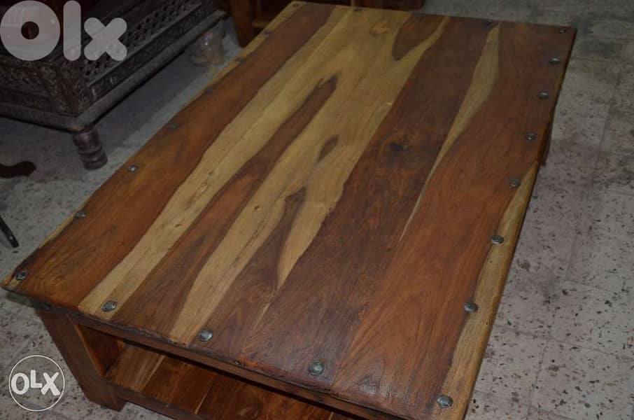 table set one big and 2 small solid wood teak 1