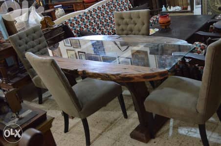 dining table solid wood with 4 chairs cabetoneh