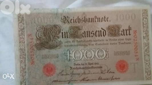 German Banknote Duetch ReichNote year 1910عملة ورقية المانية الرايخ
