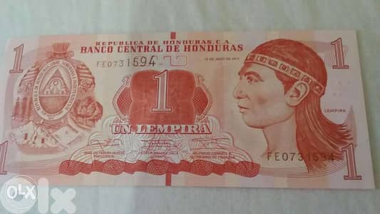 Hunduras banknote in Central Americaعملة ورقية هندوراس اميركا الوسطى