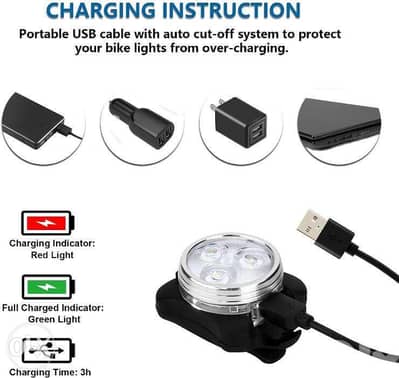 Balhvit Bike Rechargeable Light USB Set, /4$ Delivery
