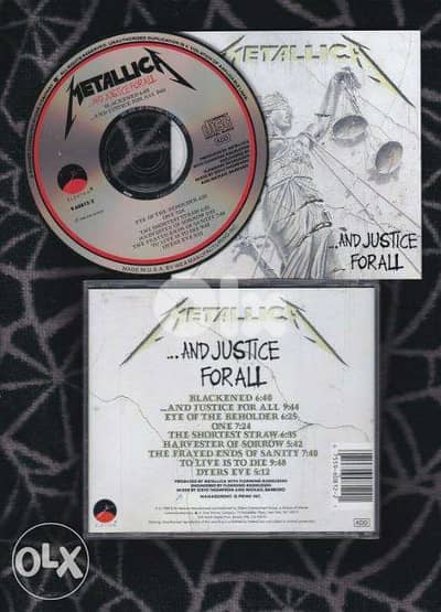 metallica "and justice for all" cd 1988 usa