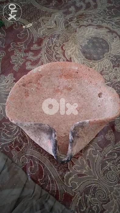 Old clay Phoencian Oil lamp diameter 13 cm
