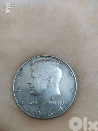 USA Silver Half Dollar Memorial John F Kennddy year 1964