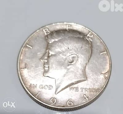 USA Half silver Dollar Johon F kennedy year 1964