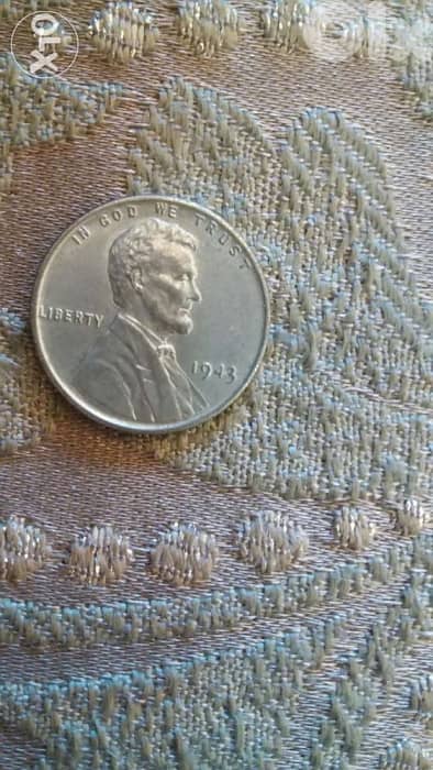 White USA cent World War II time year 1943 Steel very special and rare