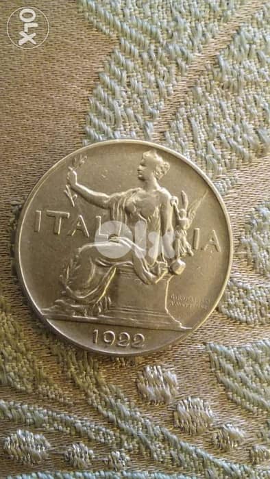 Fascist Italy 1 Lira year 1922