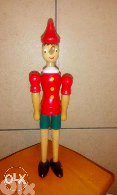 vintage wooden pinoccio 23cm made in italy