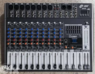 mixer leem 12 input,not powered,effect & usb player,jdid bel cartouni