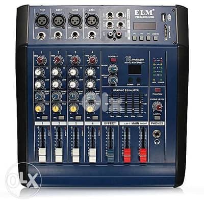 mixer powered 500 watt,4 input mic+4 line + usb play,jdid bel cartouni