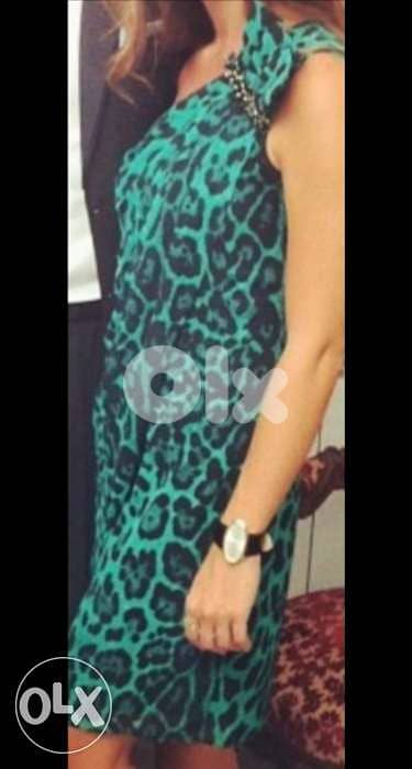 Dress, short, green and black.