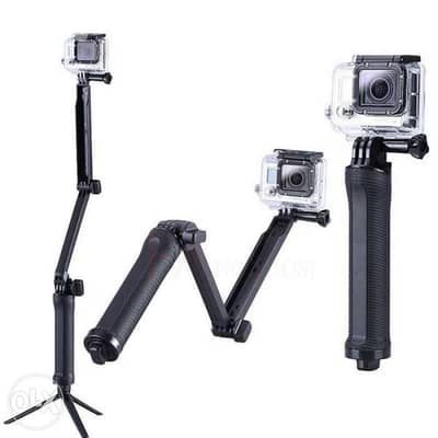 3 way Tripod and selfie for Gopros Hero 13 12 11. . . all action cam