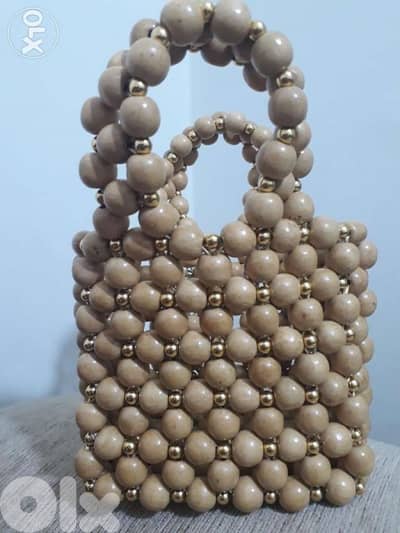 Bag of beads beige