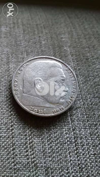 Nazi German Hitler two Mark Silver Coin year 1939