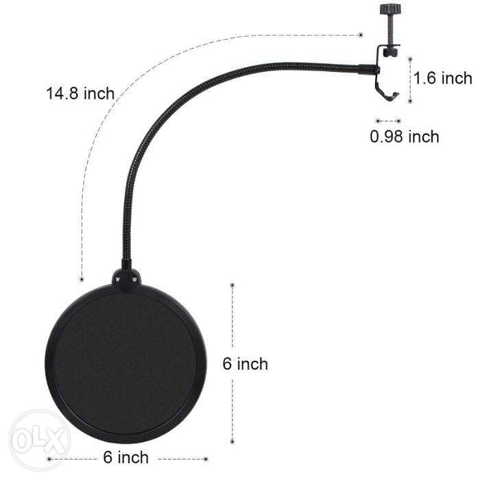 Double-Layer Microphone Pop Filter Studio Microphone Round Shape Wind 3