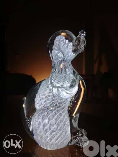 Dog crystal statue