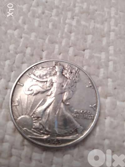 USA Dancint Liberty Half Dollar Silver year 1943 weight 12.5 grs