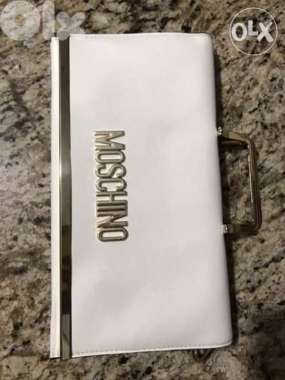 copy A moschino bag off white and gold