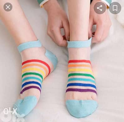 rainbow transparent  socks