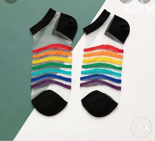 rainbow transparent  socks 3