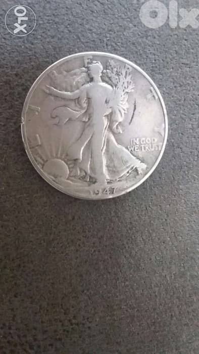 USA Half Dollar Silver Walking Liberty year 1947 12,5g Silver 30mm Di