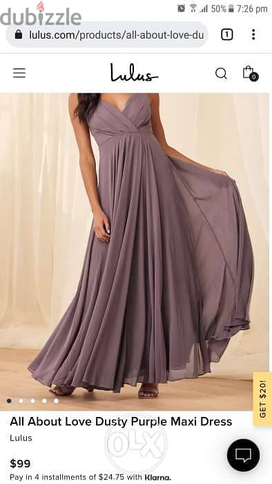 Lulus dusty lila bridesmaid evening maxi occasion dress large فستان