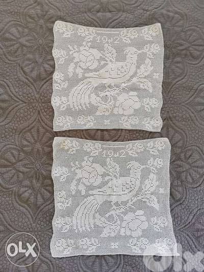 2 crochet table covers