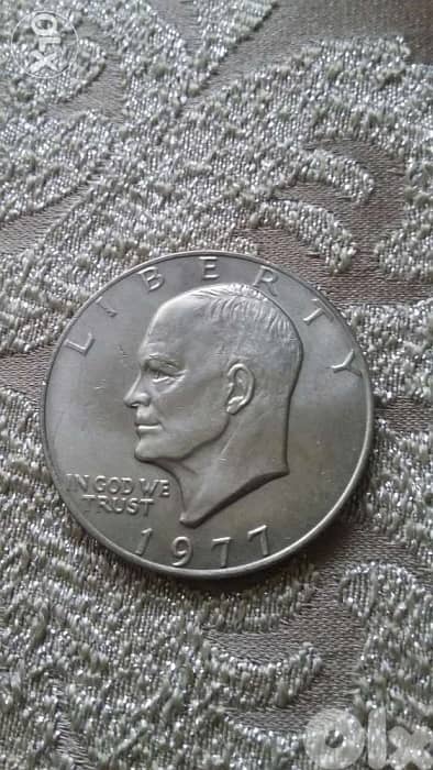 One USA dollar Coin Memorail President Dwight Eisenhower year 1977