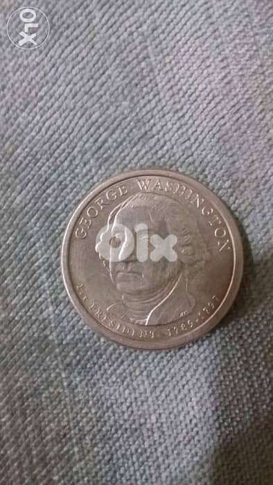 USA One Dollar Coin George Washngton Memorial 1st president 1789_1797