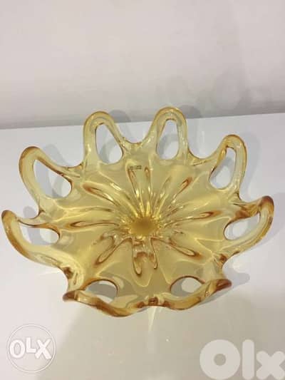 antique egerman cristal big center plate