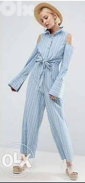 Asos wide legs jumpsuit overall size medium 38 40 اوفرول