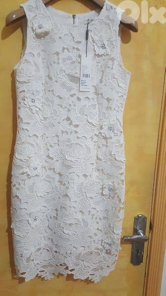 Darling london white guipure wedding christening dress M 40