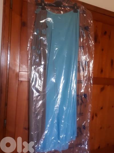 long skirt with strapless top and a shal
