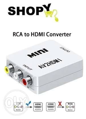 Converter Adapter, 1080p Video Upscaler HD, AV2HDMI