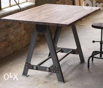 [ Industrial steel - Frame Table Kitchen Island Bar ]