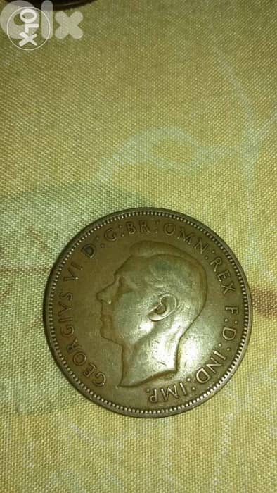 UK English King George Penny Bronze year 1948