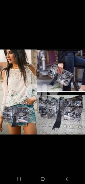 clutch bag snake skin medium size