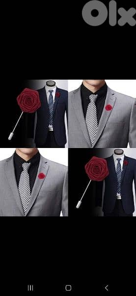 men pin flower wine colour velvet