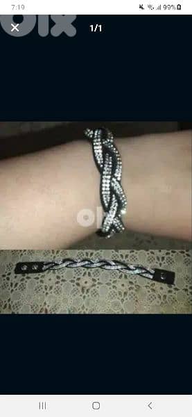 bracelet stass and black braided bracelet