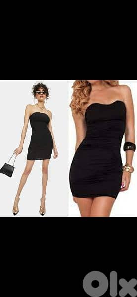 strapless dress 2 styles s to xxL bas black