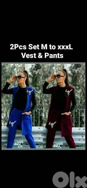 survetment jilet and pants 2pcs set 2 colours m to xxxxL Turkeh