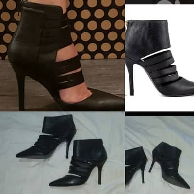 shoes ankle boots open striped  made in Italy 39/40 bas