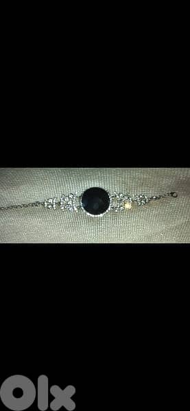 bracelet strass with big black stone